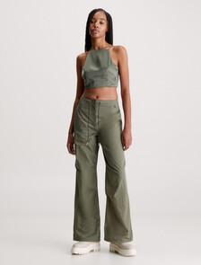 Strappy Satin Tank Top, Dusty Olive, hi-res