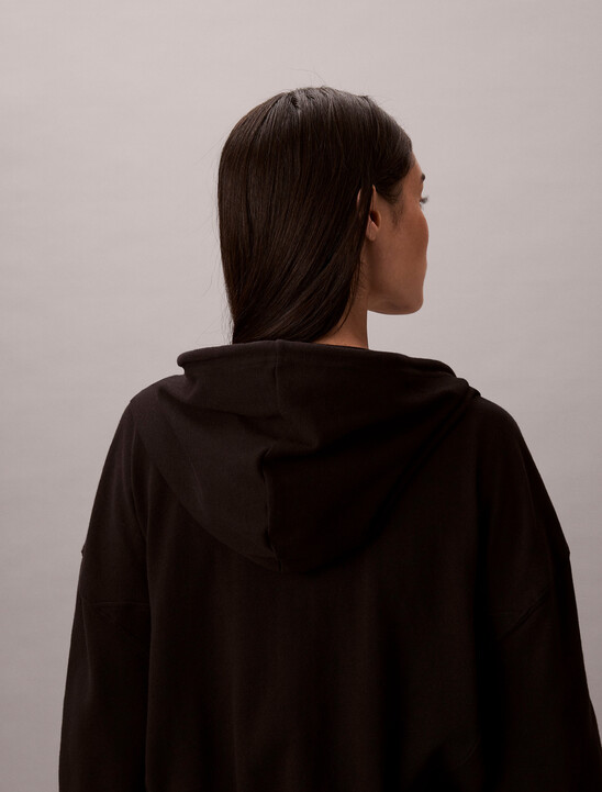 Logo Cotton Jersey Zip Thru Hoodie