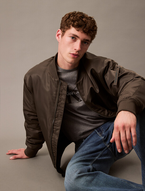 Padded Nylon Bomber Jacket