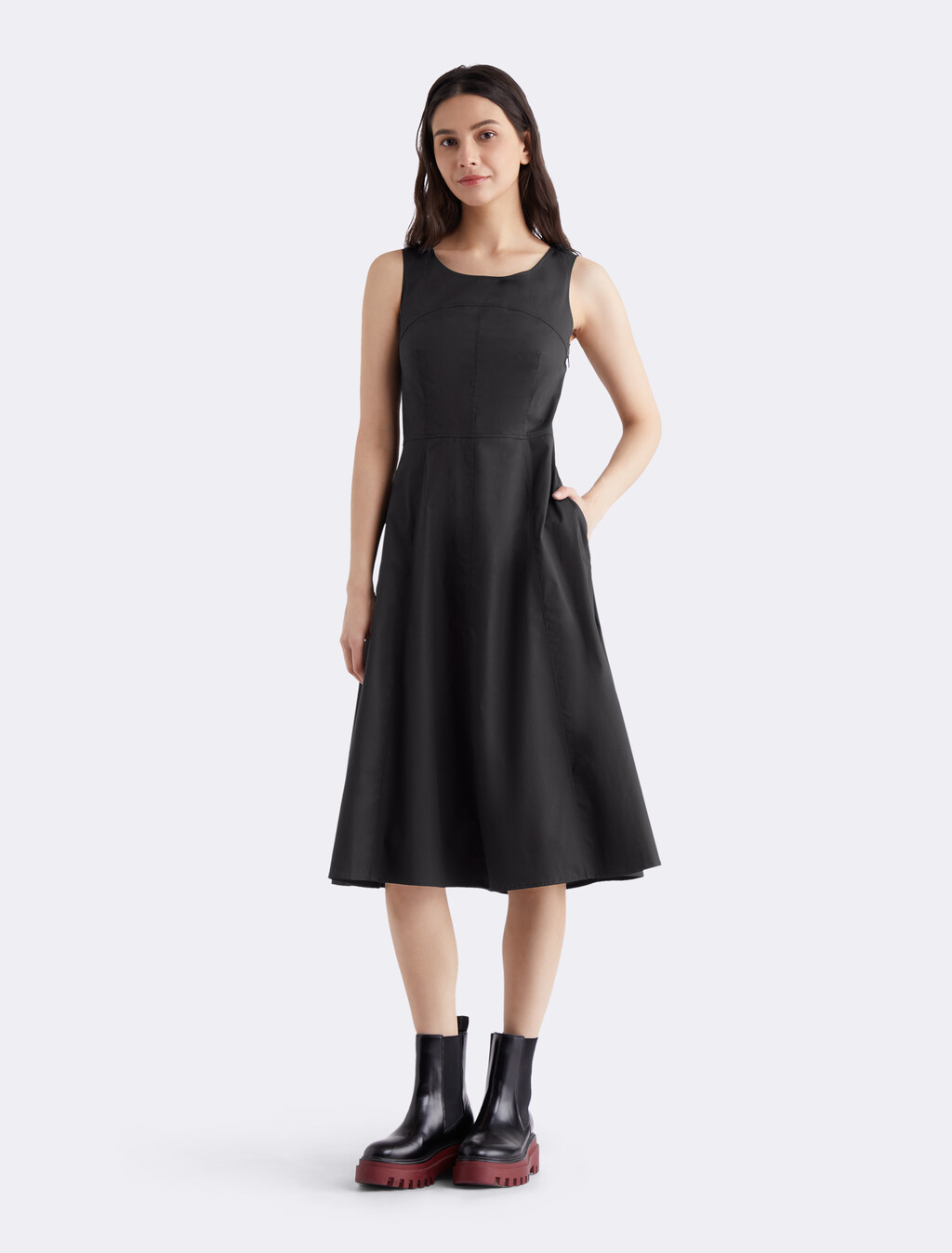 Back Buckle Maxi Dress, CK BLACK, hi-res
