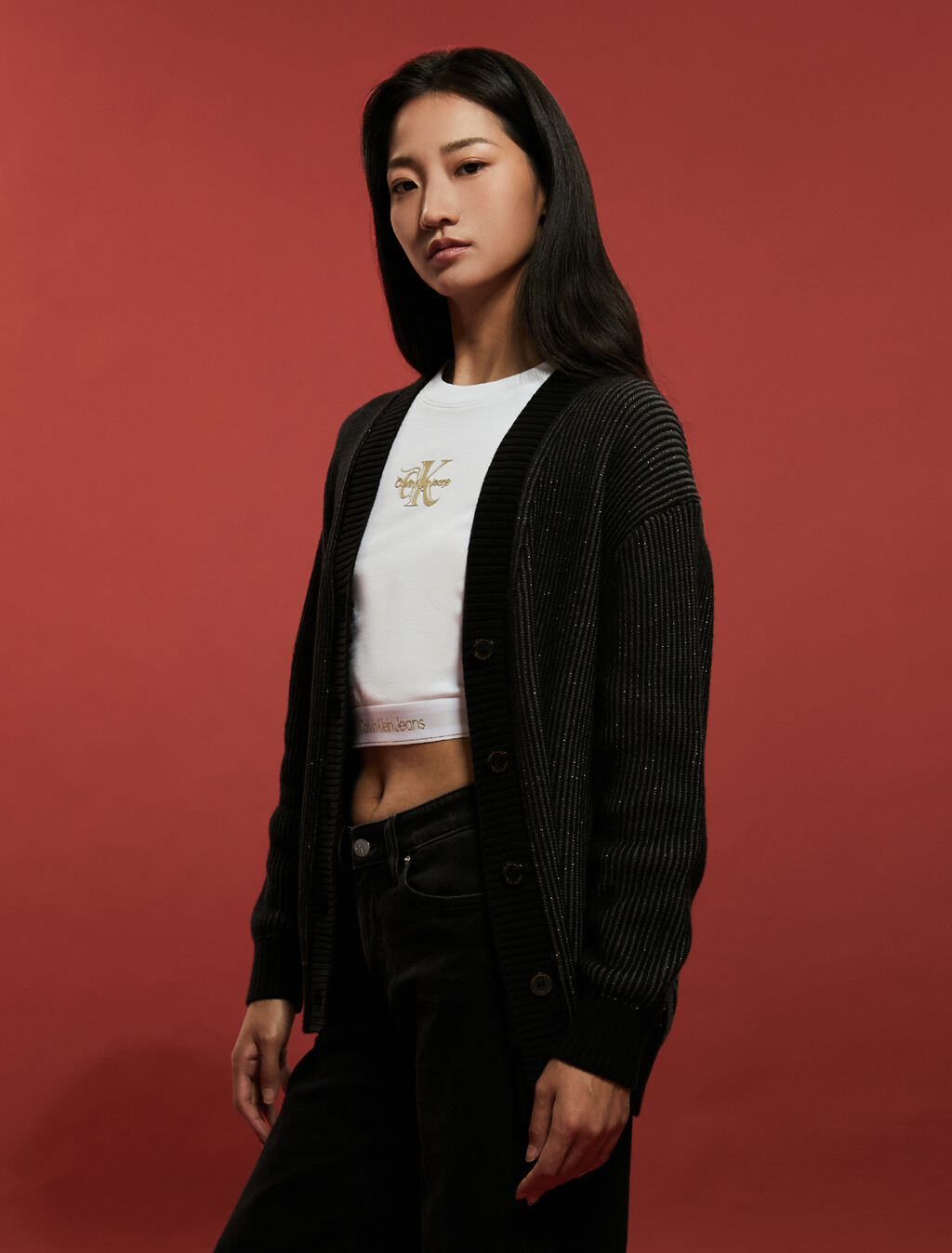 龍年 Monogram 開襟外套, Ck Black, hi-res