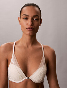 CK Black 婚紗托高深 V 胸罩, Antique White, hi-res