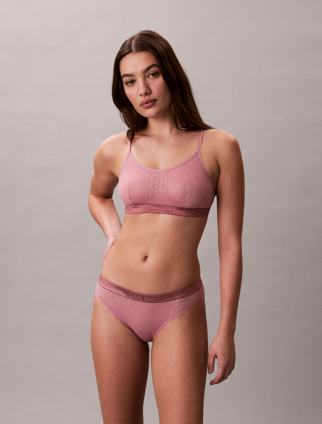 Icon 標誌蕾絲比基尼三角褲, Soft Mauve, hi-res