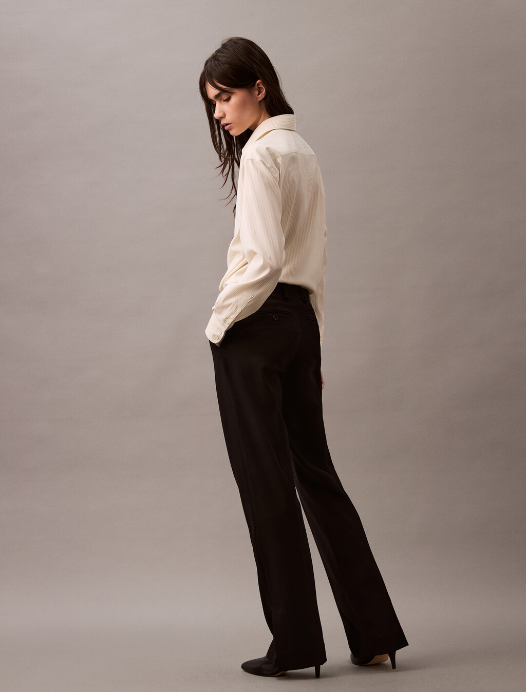 Classic Wool Gabardine Trouser, Black, hi-res