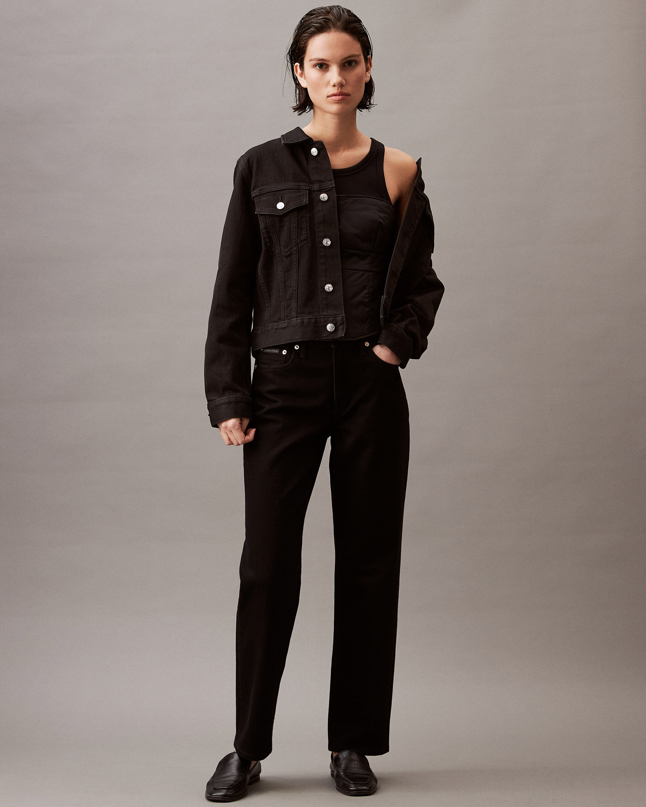 Padded Zip Bustier Top | black | Calvin Klein Taiwan