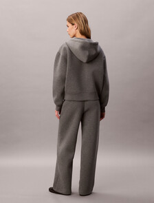 Jersey Wide Leg Joggers, Med Grey Heather, hi-res