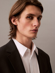 彈力棉質修身襯衫, Brilliant White, hi-res