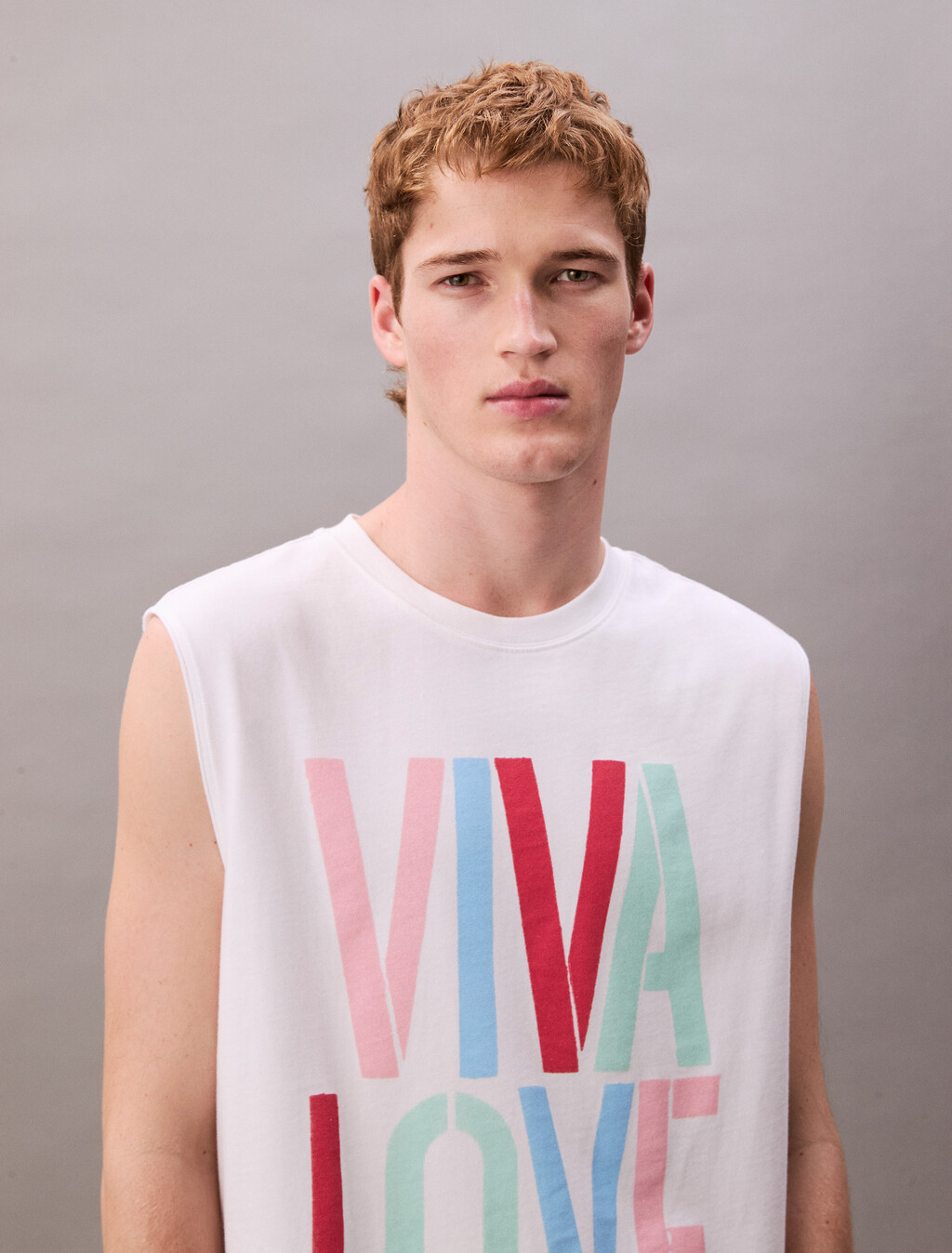 Pride Viva Love 圖案寬版背心, Bright White, hi-res