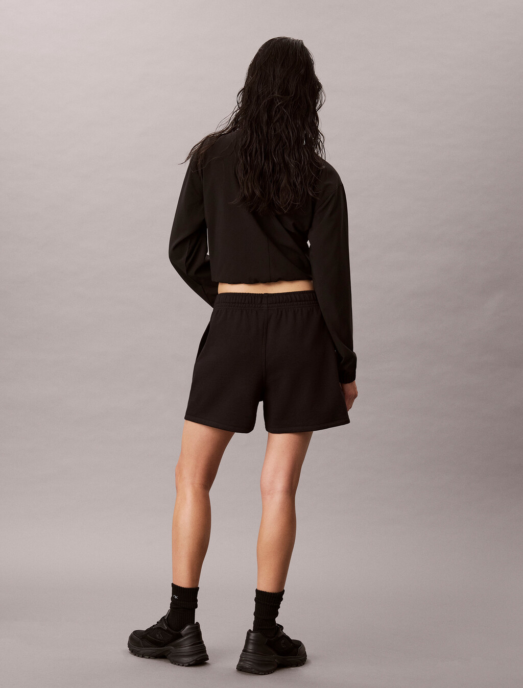 Monogram Cotton Terry Short, Black, hi-res