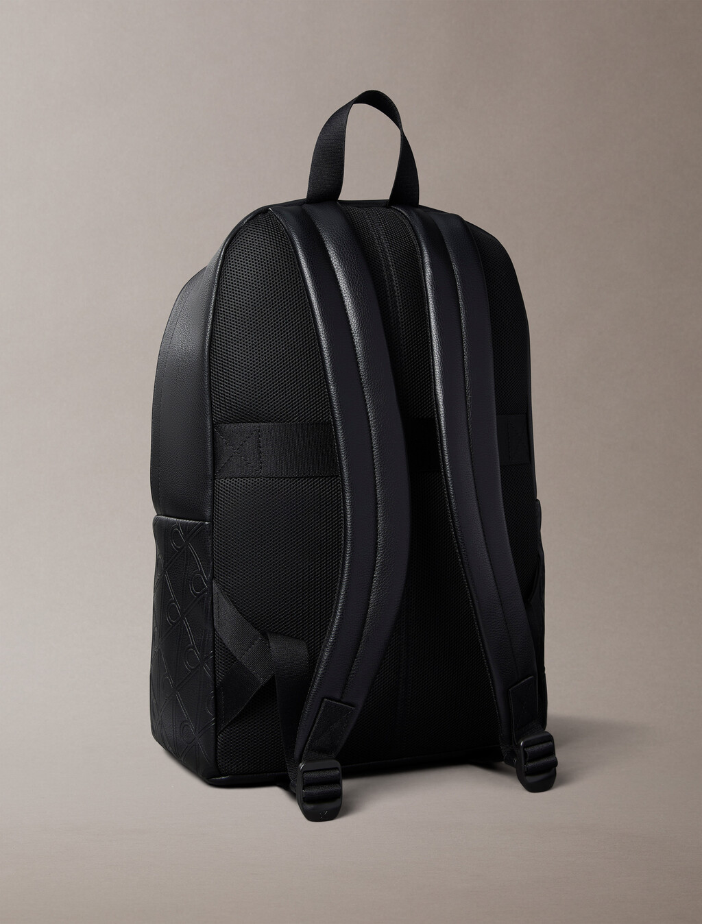 Embossed Emblem Logo Trolley Backpack, Black, hi-res