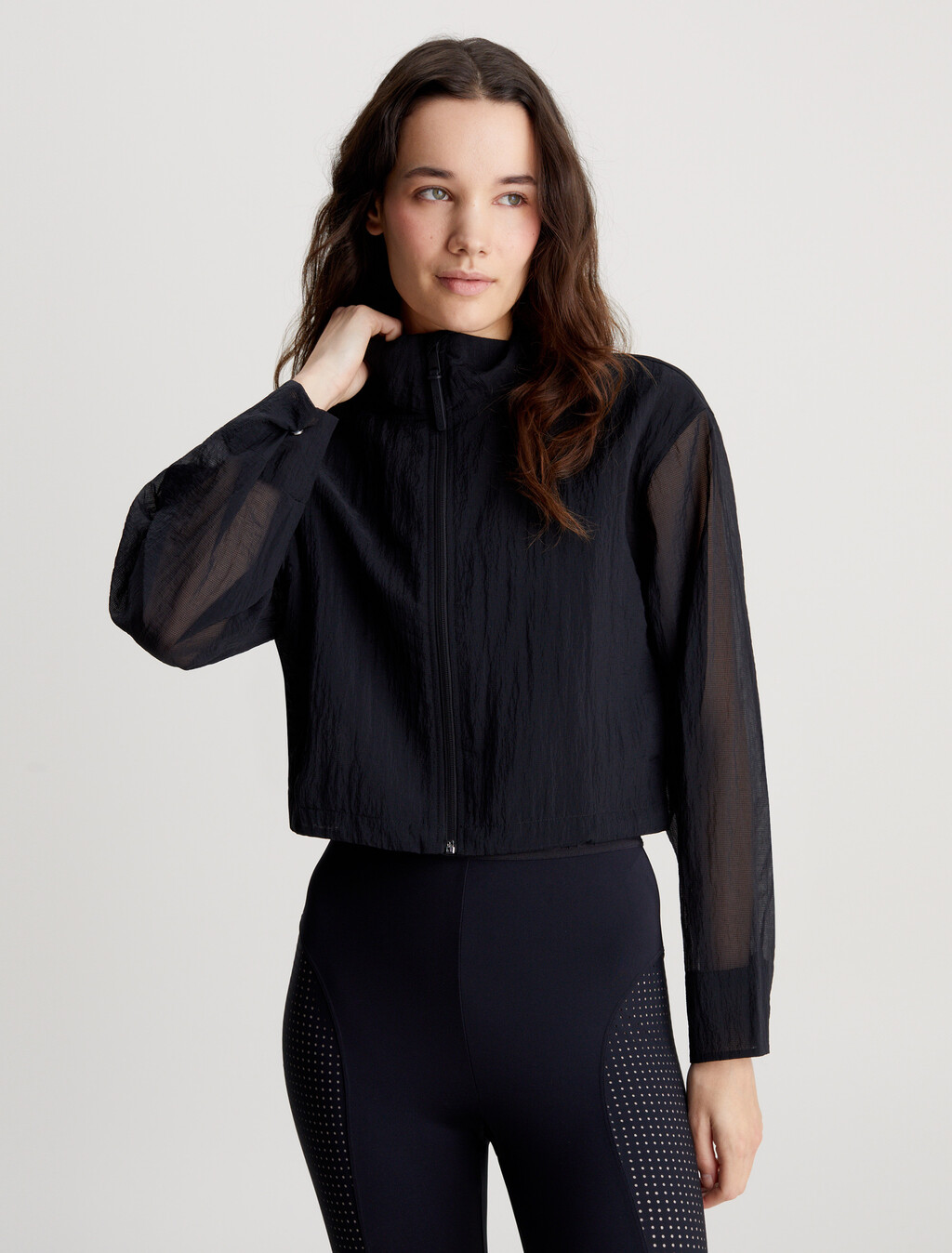 Cropped Windbreaker, BLACK BEAUTY, hi-res