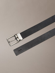 Reversible Full-Grain Leather Belt, Black/CK Dark Brown/Brushed Nickel, hi-res
