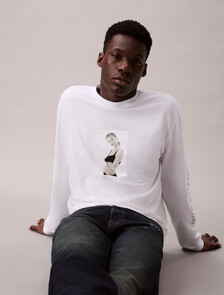 Kate Moss 圖案寬版 T 恤, Brilliant White, hi-res