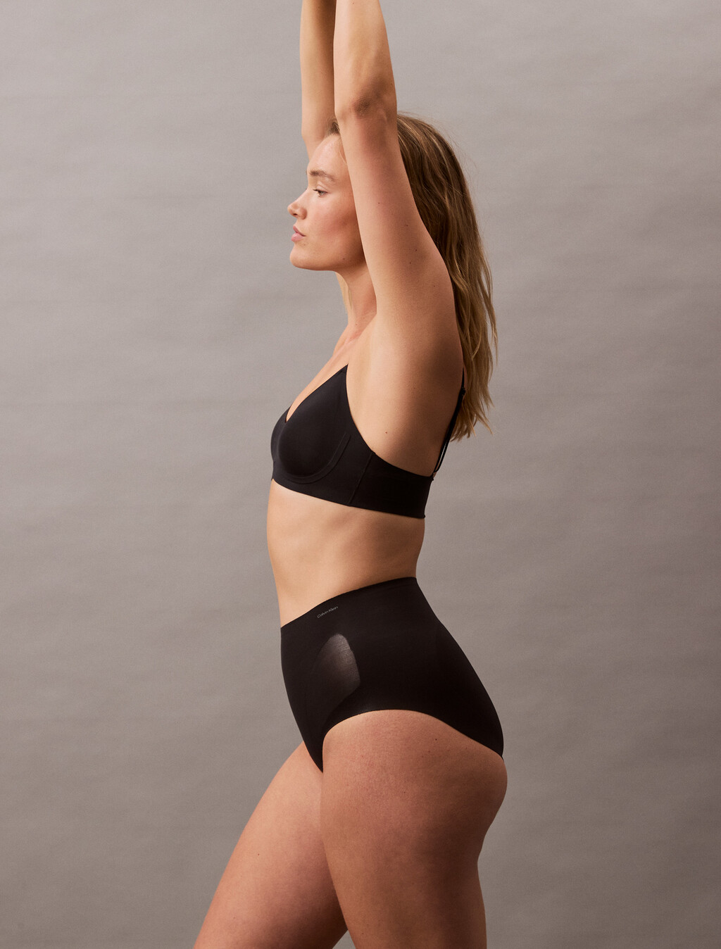 Stay-Put Stretch Brief, Black, hi-res