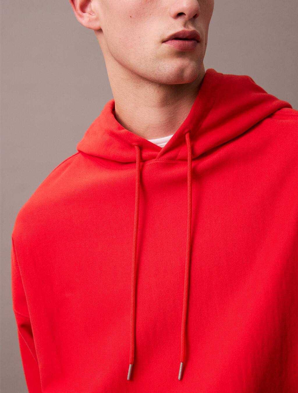 Oversized Sueded Terry Hoodie, Red Alert, hi-res