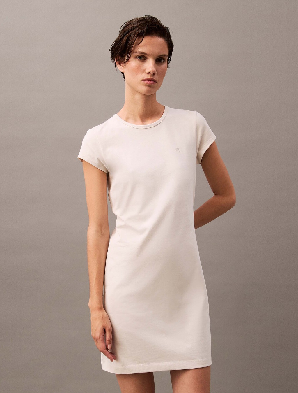Archive Logo Baby T-shirt Dress, Chalk, hi-res