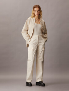 Satin Bomber Jacket, Eggshell, hi-res