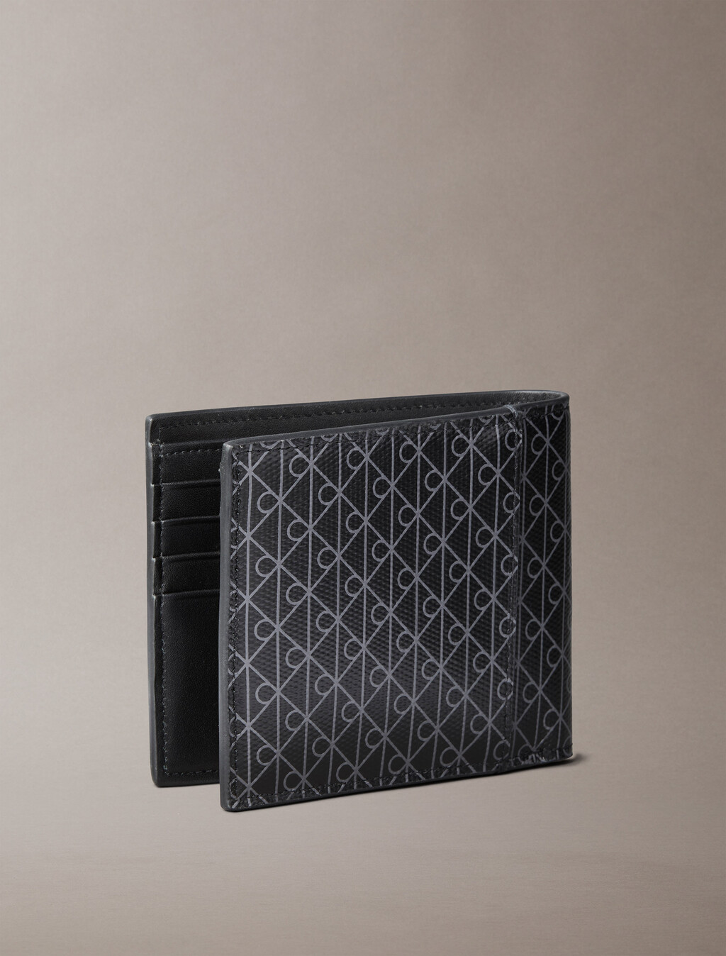 綴滿 Monogram 標誌短夾連零錢包, Black, hi-res