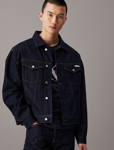 寬鬆牛仔外套, Denim Dark, hi-res