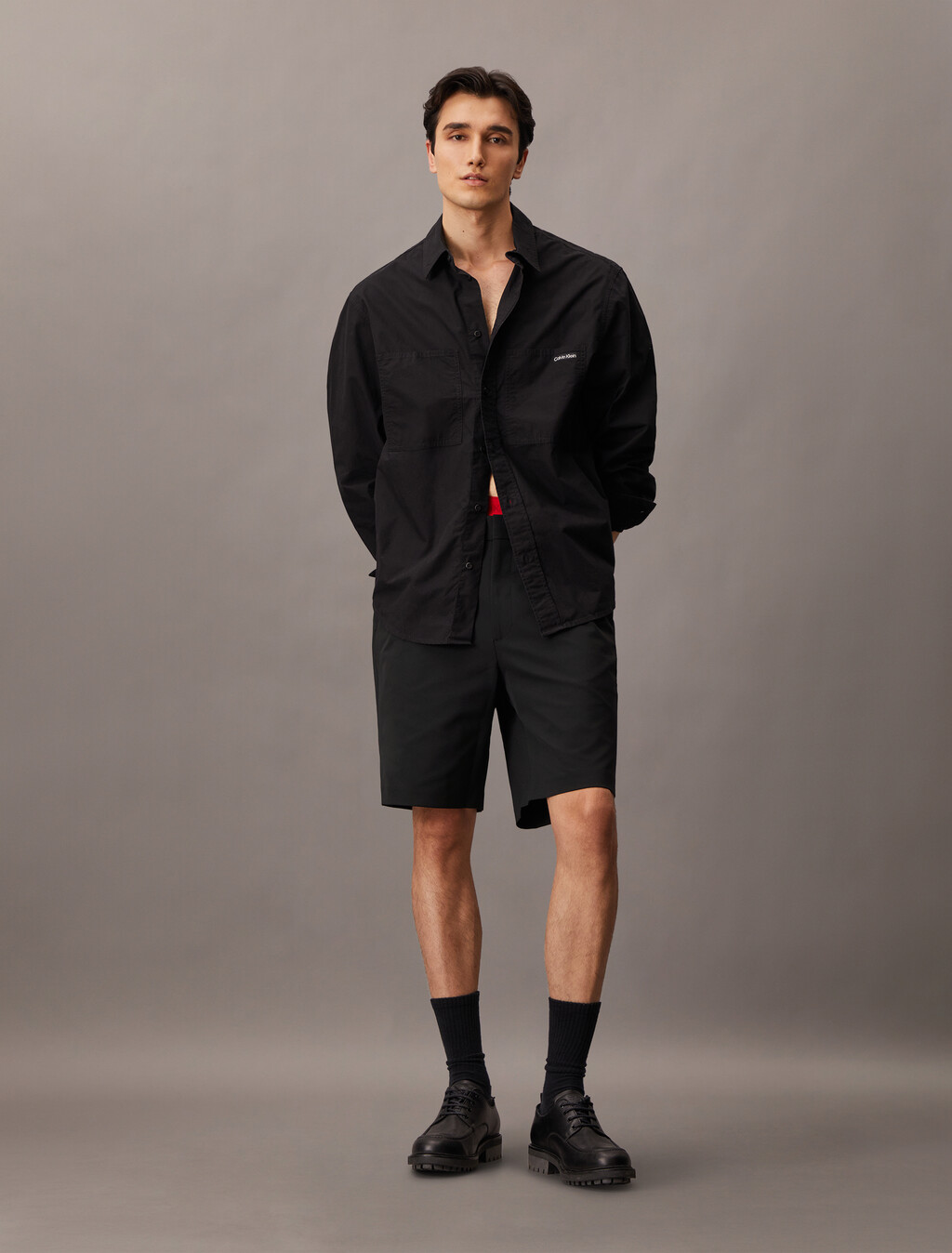 Tech Half Elastic Short, Black, hi-res