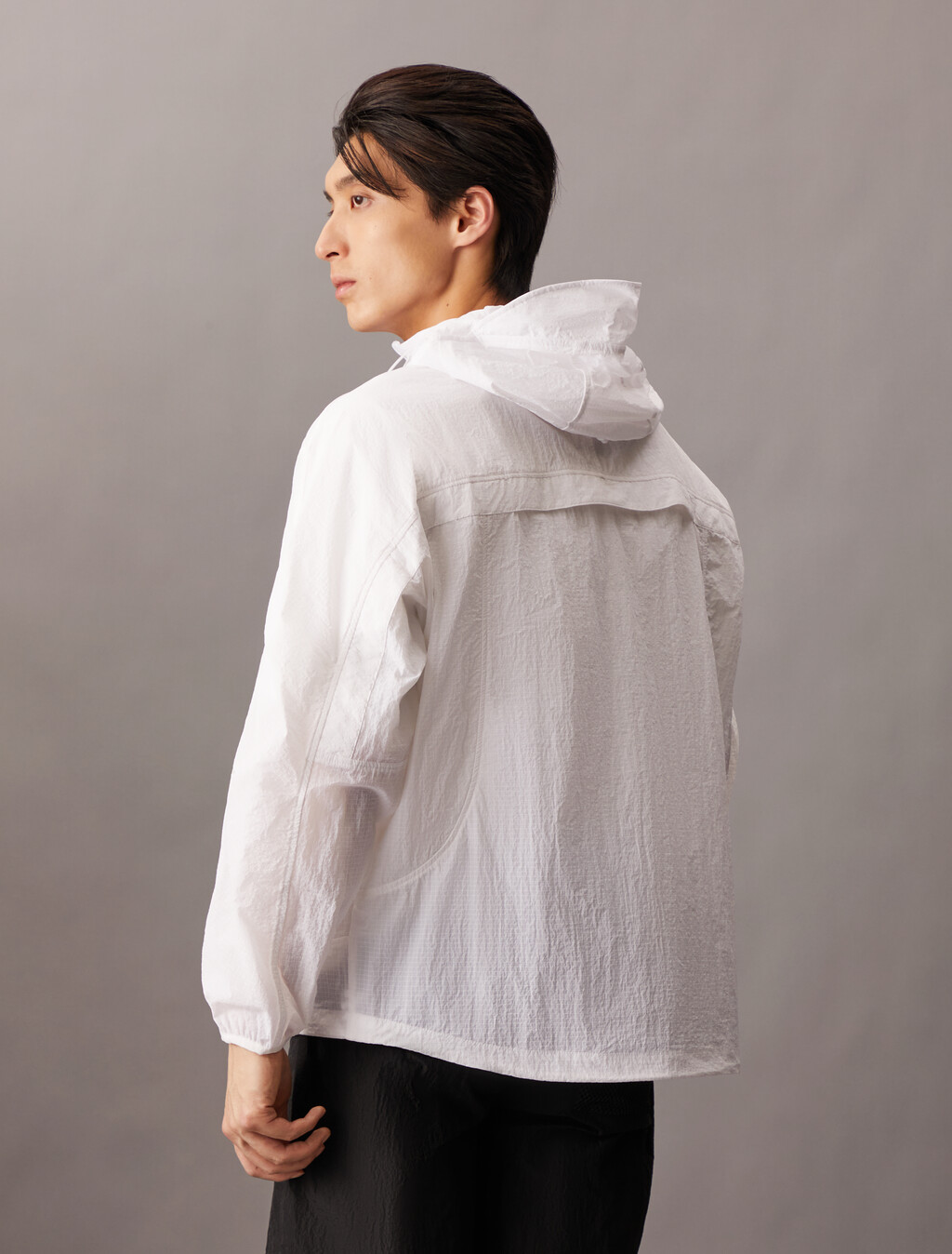 涼感防 UV 混合材質風衣, Bright White, hi-res