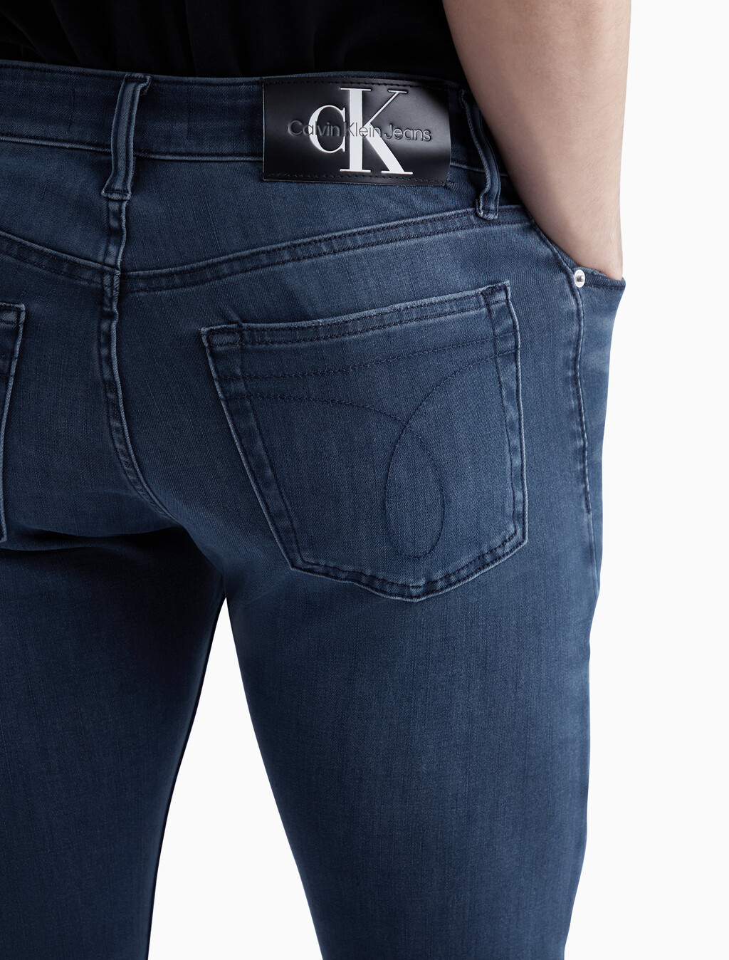 37.5 雙彈力修身窄口牛仔褲, Denim Dark, hi-res