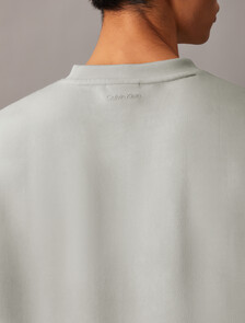 Combed Lightweight Interlock Cotton Crewneck T-Shirt, Chalk, hi-res