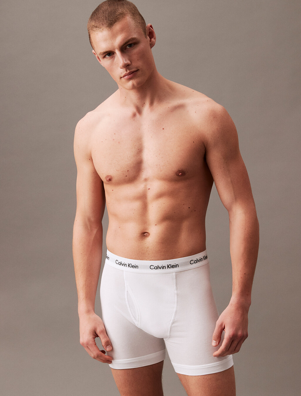 Cotton Stretch 貼身四角褲（3 件組）, White, hi-res