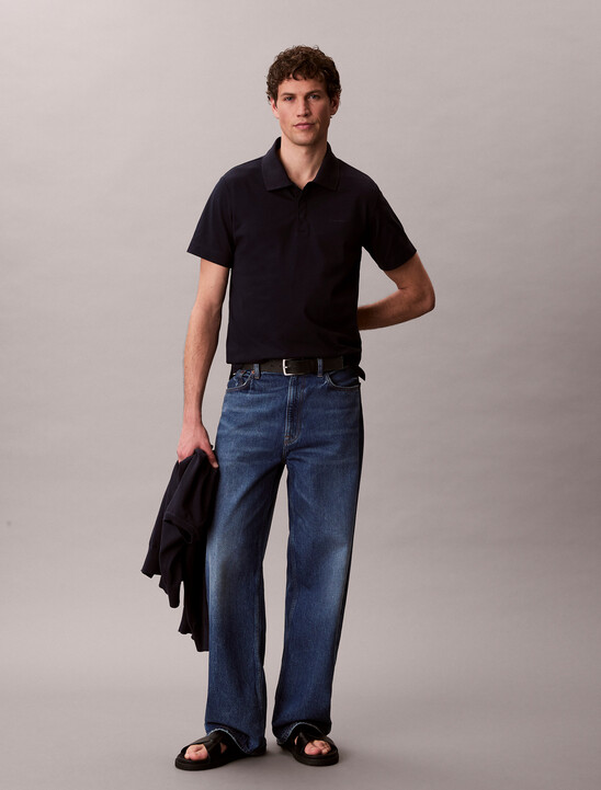 Cotton Blend Pique Polo Shirt