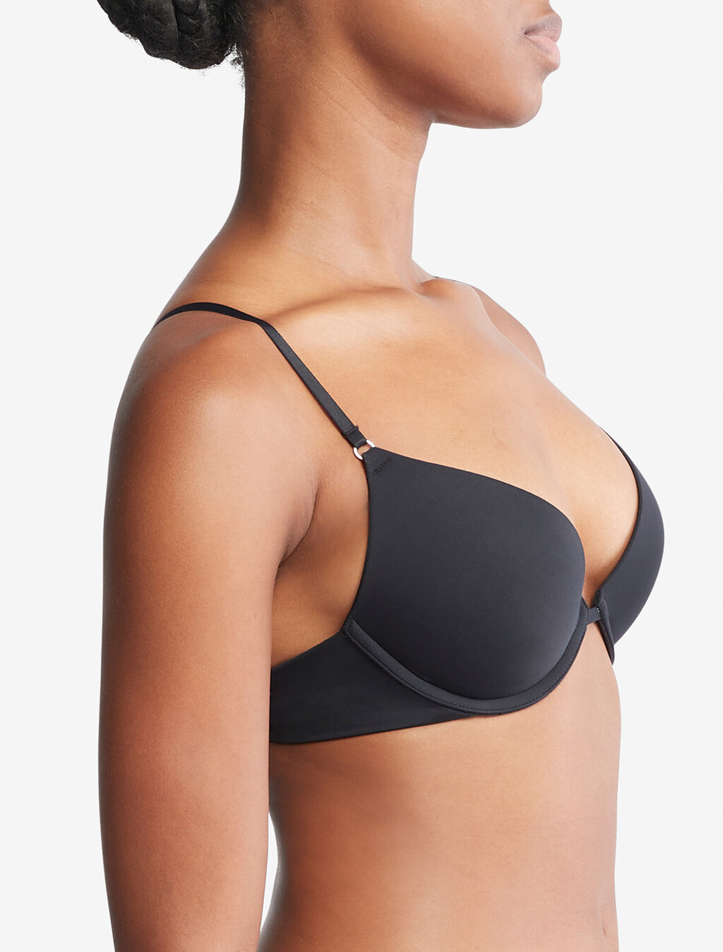 Minimalist Push Up Plunge Bra, Black, hi-res
