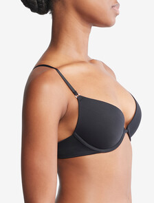 Minimalist Push Up Plunge Bra, Black, hi-res