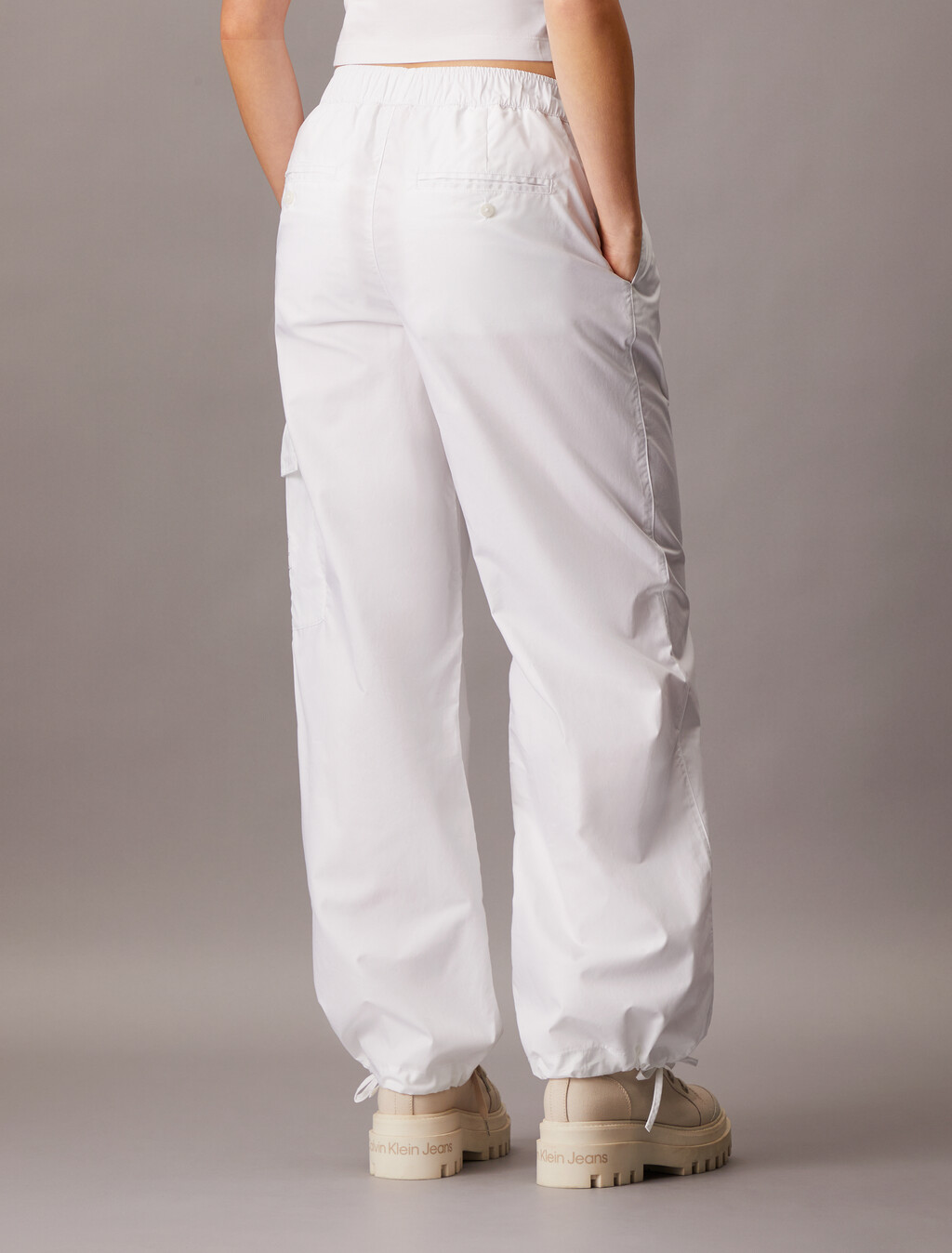Summer Cotton Straight Utility Pants, Bright White, hi-res
