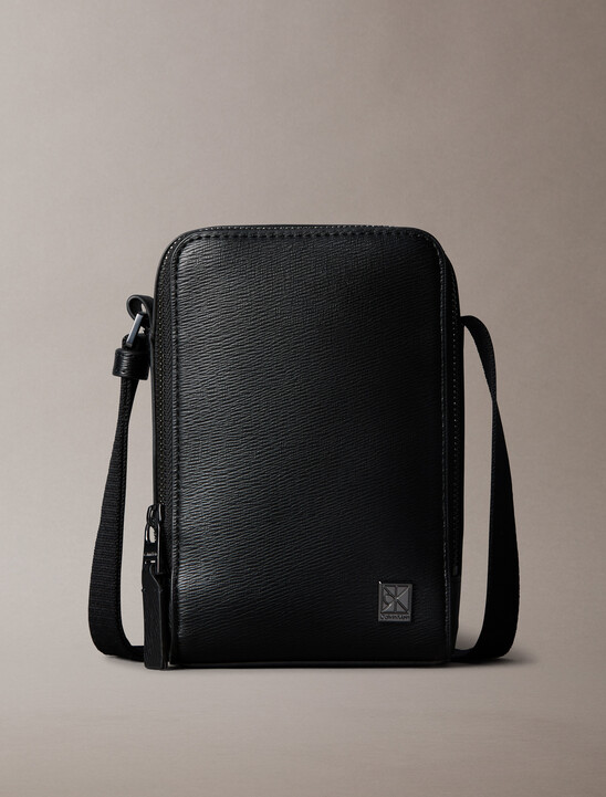 Emblem Hardware Crossbody Phone Bag