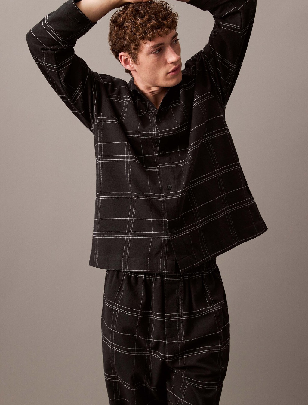 法蘭絨睡褲, 17770 BEAM PLAID+BLACK, hi-res