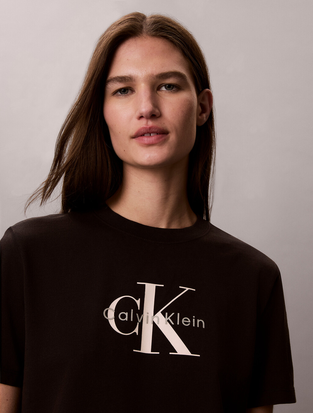 Washed Cotton Monogram T-shirt, Black, hi-res