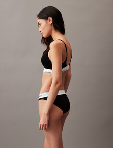 Plunge Bra - Icon Cotton Modal, Black, hi-res