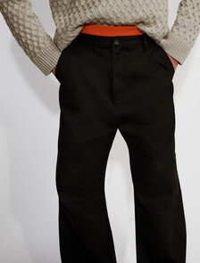 Wide Leg Chinos, Black, hi-res