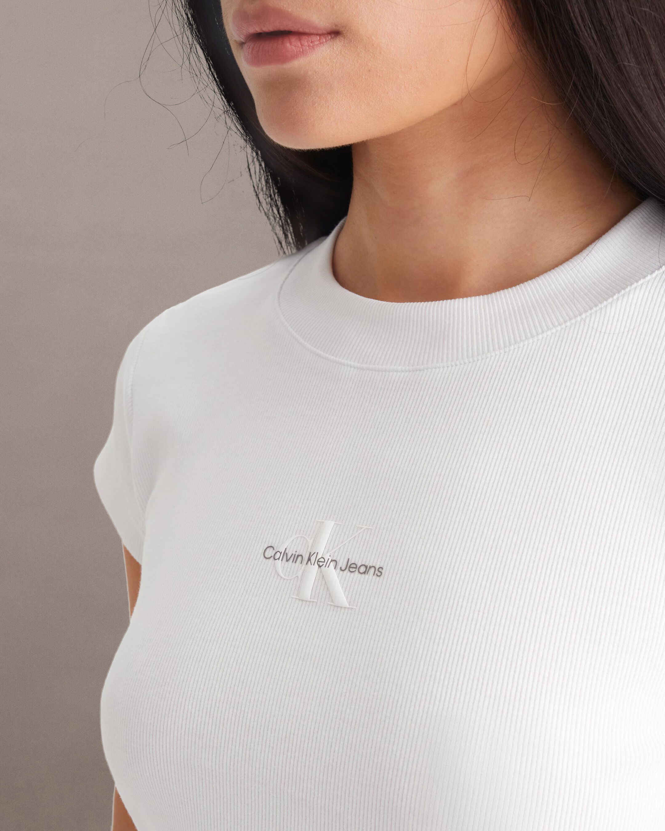 Monogram Baby Tee | white | Calvin Klein Taiwan