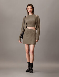Chenille Mini Skirt, Falcon, hi-res