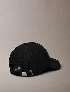 Bold Graphic Script Corduroy Baseball Cap, Black, hi-res