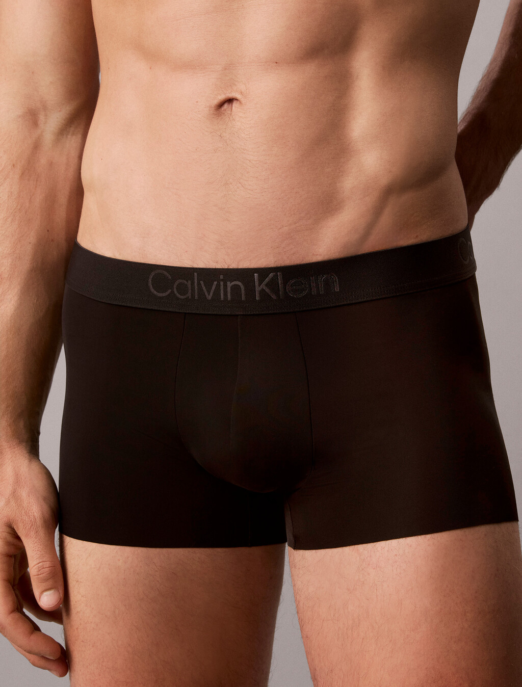 CK Black Microfiber Stretch Low Rise Trunk, Black, hi-res