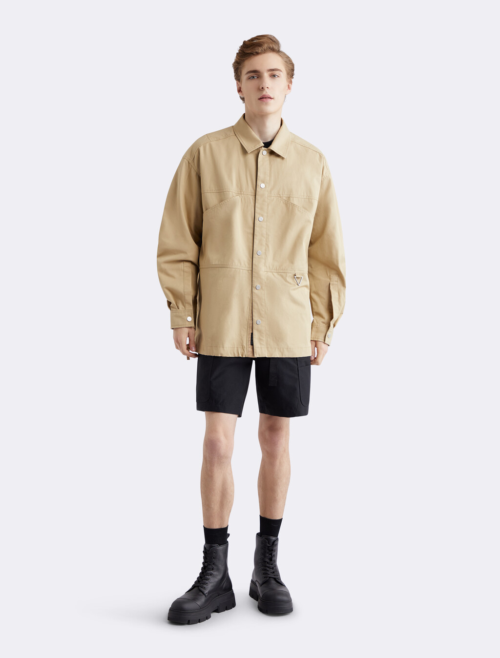 Premium 特別限定寬鬆工裝襯衫, Travertine, hi-res