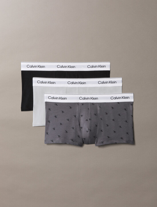3 Pack Low Rise Trunks - Icon Cotton Stretch