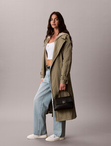 顆粒紋理肩背包, Black, hi-res