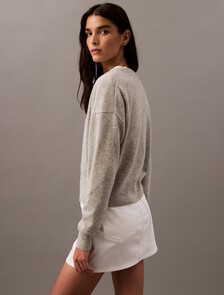 山羊絨圓領毛衣, B10 Grey Heather, hi-res