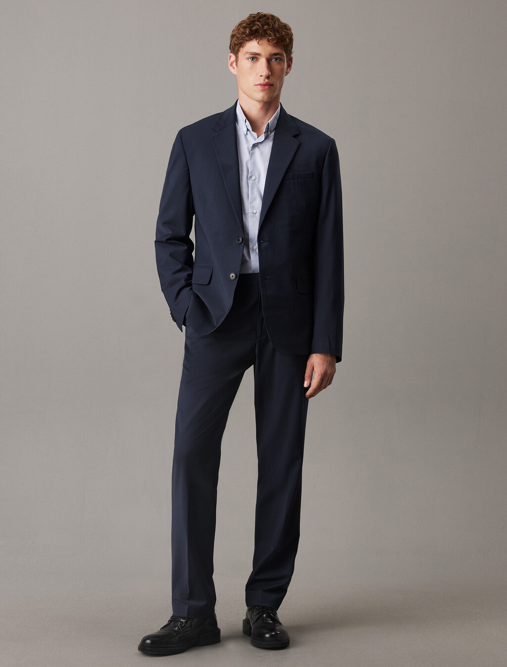 Refined Wool Blend Slim Blazer, Dark Sapphire, hi-res