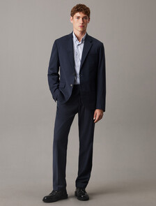 Refined Wool Blend Slim Blazer, Dark Sapphire, hi-res