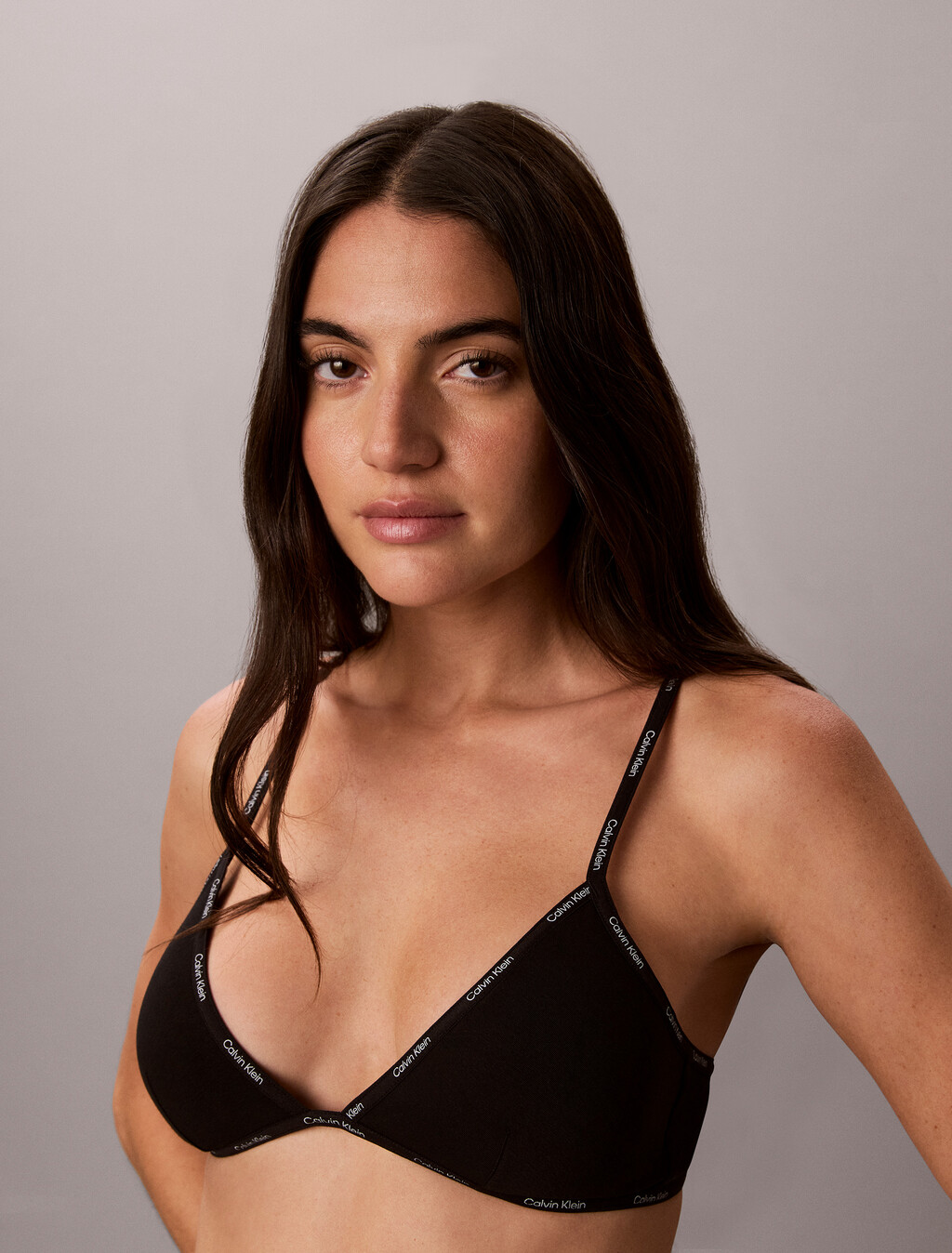 Icon Cotton Modal Limited Edition Lightly Lined Triangle Bra, Black, hi-res