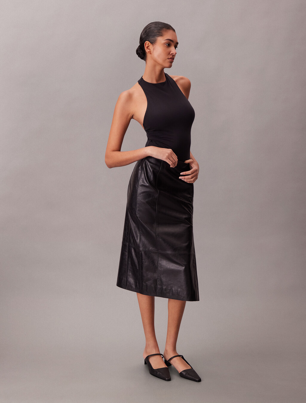 Icon 棉質莫代爾工字背連身衣, Black, hi-res