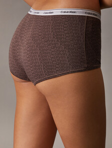 BOYSHORTSHFFLD LG_SMLL_, SHUFFLED LOGO_SMALL_PLUM TRUFFLE, hi-res